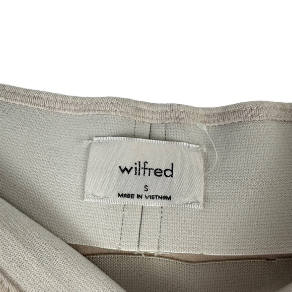 Wilfred Aritzia Small Cream Oatmeal Jersey Knit Front Slit Midi Skirt Basic S - Picture 9 of 10